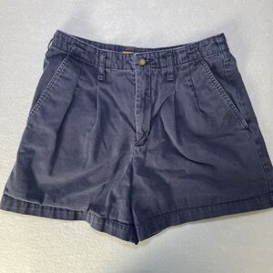 Durable Goods Women's Chino Camp Shorts Size 4 Navy Pleated Cotton